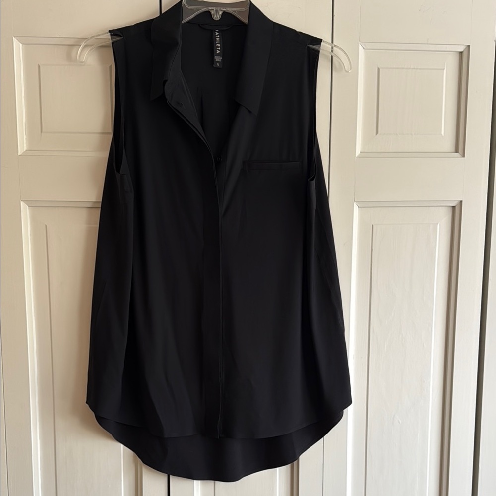 Athleta Black High Low sleeveless Blouse